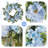24"D Blue Peony & Hydrangea Floral Wreath Includes a Complimentary Black Metal Wreath Hanger-110947618
