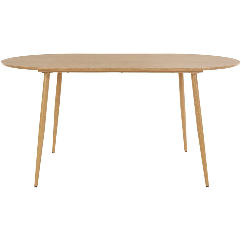 Oakpark Oval Metal Base Dining Table, Oak, Oak