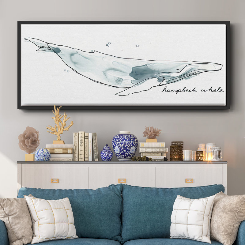 Baleine II - toile encadrée, H 20 po x l 50 po x P 1,5 po, Noir