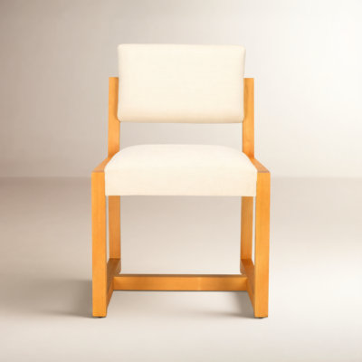 Voltaire 20'' H Linen Upholstered Beech Side Chair
