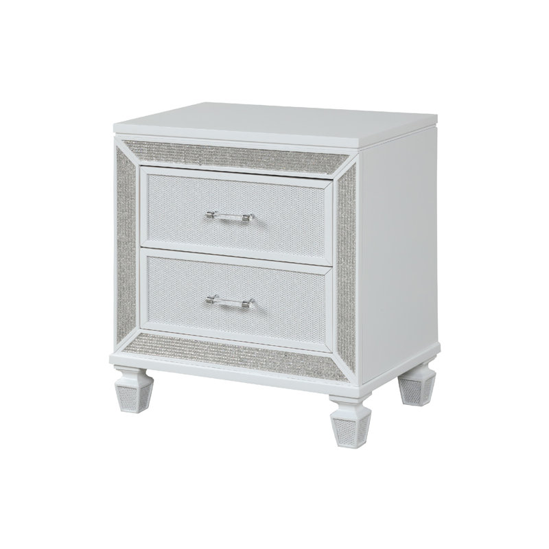 Table de chevet 2 tiroirs Crystal