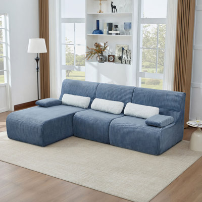 Modern Sectional Sofa 98" Boneless Sofa L-shaped Sofa Couch Cozy Sofa for Living Room