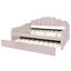 Lit de jour rose grand format et gigogne - Ensemble de couchage confortable, polyvalent