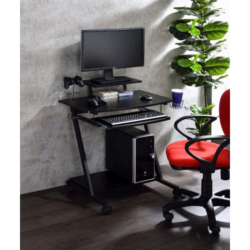 Bureau de jeu rectangulaire noir Ordrees