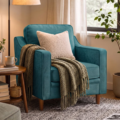 Chaise rembourrée moderne en tissu l 32 po Azriah