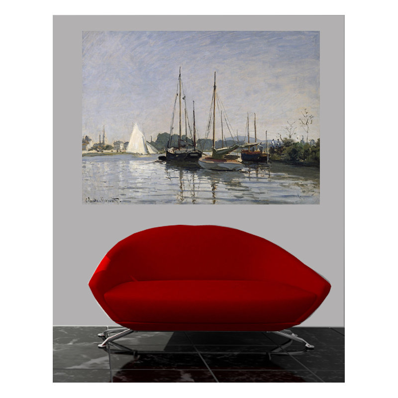 Adhésif décoratif bateaux de plaisance Monet, Argenteuil (1872), H 43,5 po x l 60 po