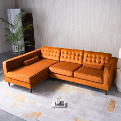 Threadgill Velvet L-Shaped Sectional
