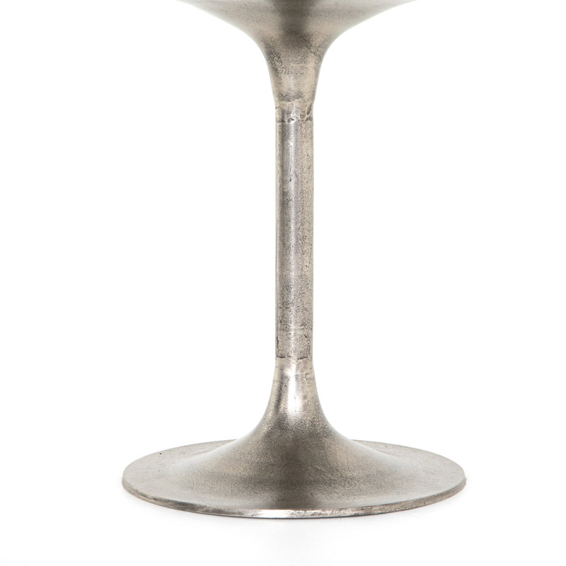 Simone Outdoor Round Bistro Table, Raw Antique Nickel
