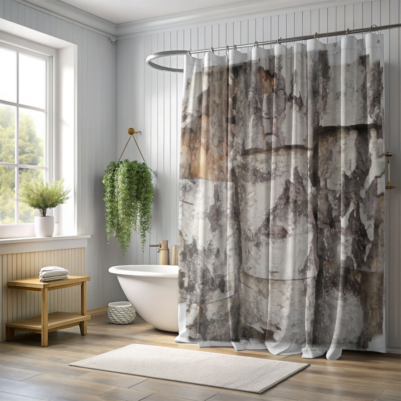 Eshin Abstract Shower Curtain, 74"H x 71"W