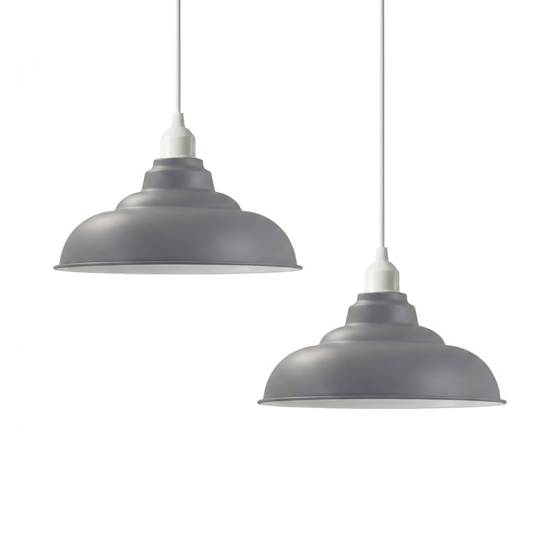 13.5 cm H Curved Lamp Shade, Grey