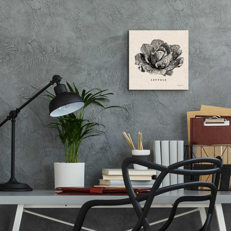 "Laitue en jute et croquis" par Studio Mousseau, H 12 po x l 12 po x P 0,13 po