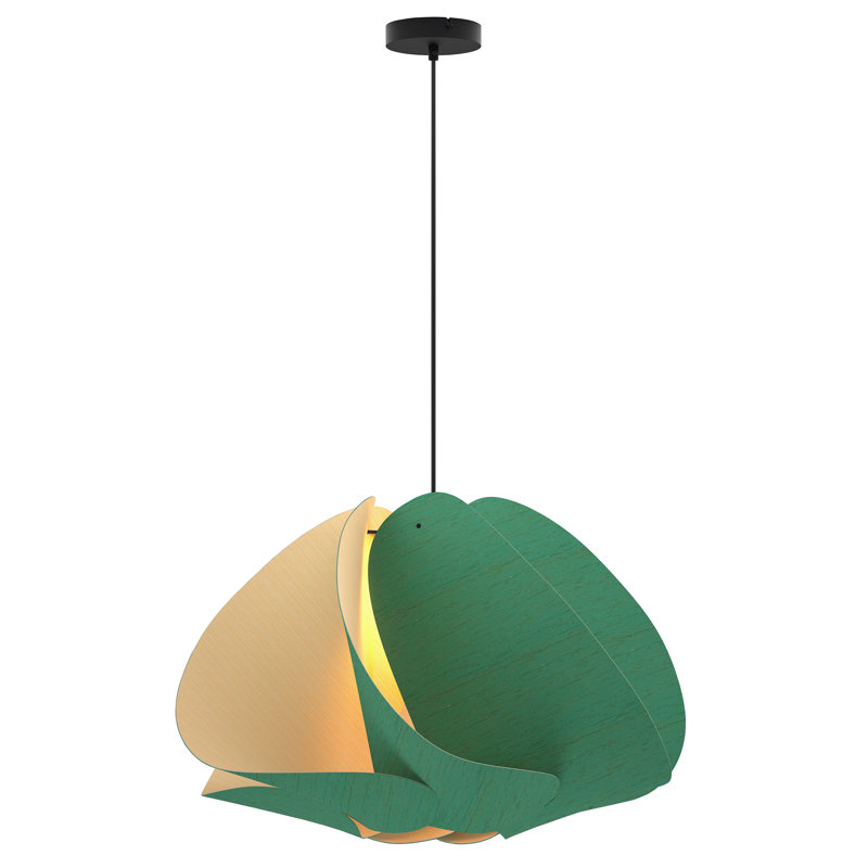 Luminaire suspendu Matilda, Pétrole clair, H 15,8 po x l 26,8 po x P 26,8 po