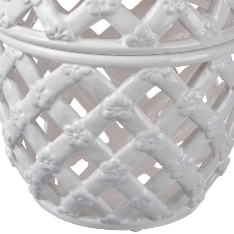 Ceramic / Porcelain Jar, 9.5" H x 8" W x 8" D