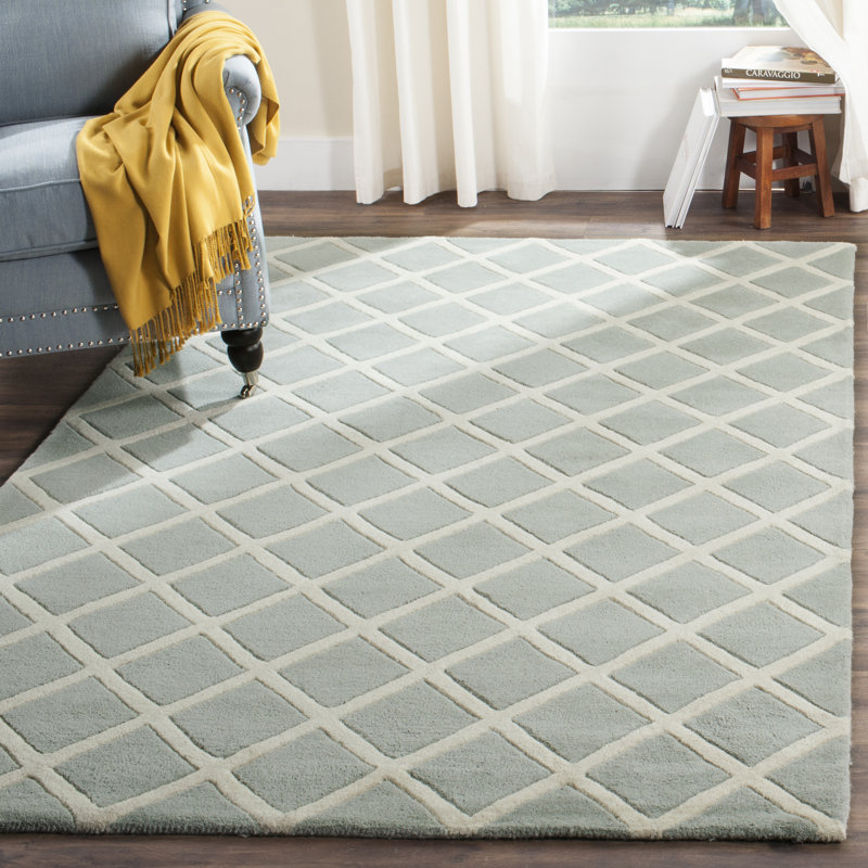 Carver Geometric Wool Hand Woven Area Rug, Rectangle 152 x 244 cm