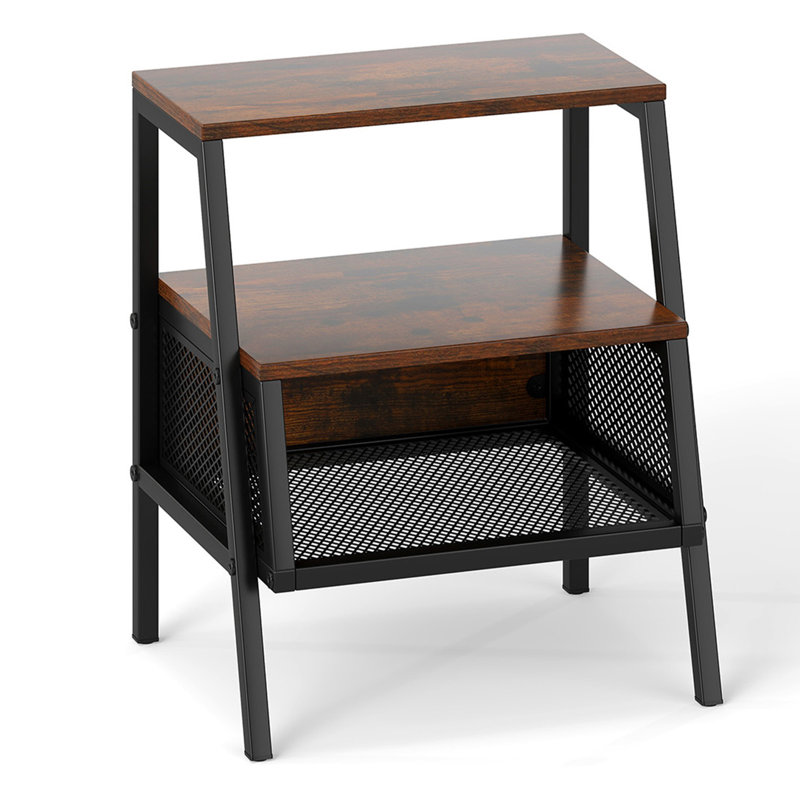 45cm W Metal Bedside Table