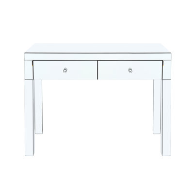 Mirrored Dressing Table For Bedroom With 2 Drawers, Modern Style, +glass, Glossy Finish, Freestanding Desk Mirror And Drawers - Work Area
