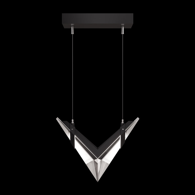 Luminaire suspendu linéaire l 13,375 po Blade, Noir mat
