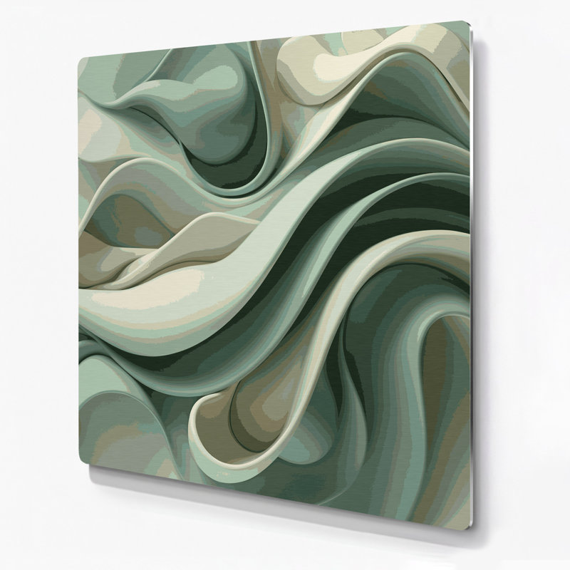 «Biomorphic Abstraction 13», art mural en métal vert, H 8 po x l 8 po