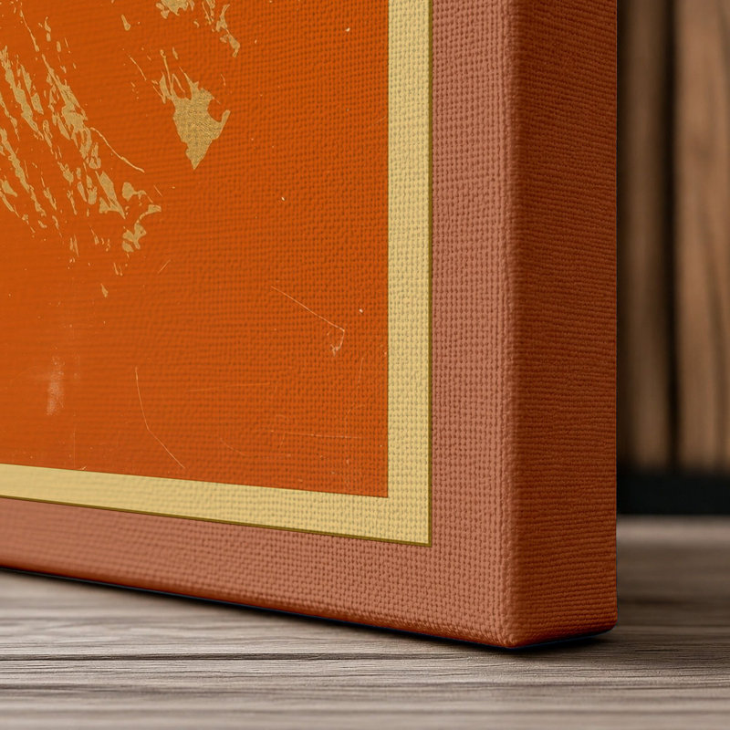 Mountain Peak Minimalist - Wrapped Canvas, 36x24 - 91.4 x 61.0 cm, Terracotta Border