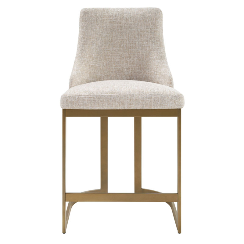 Tabouret de comptoir rembourré H 26 po avec base en métal Bryce