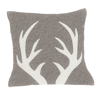 Hand Felted Wool Pillow - Antlers - 20"