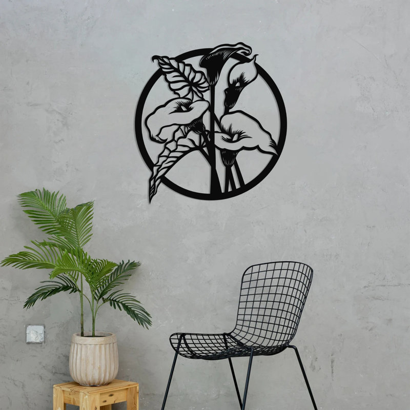 Art mural Calla, H 24 po x l 22,5 po x P 1 po, Black