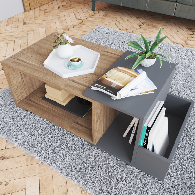 Table basse Carbin, Brun / gris anthracite, Gris anthracite