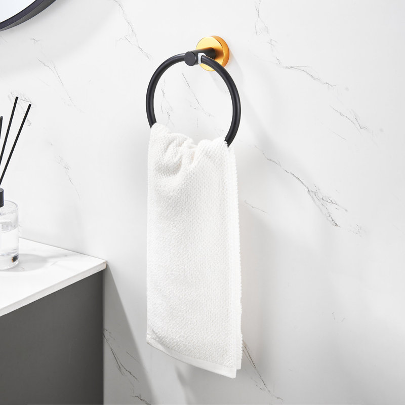 Bathroom Hardware Set, Thicken Space Aluminum 6 Pcs Towel Bar Set- 24 Inches Wall Mounted, Gold/Black
