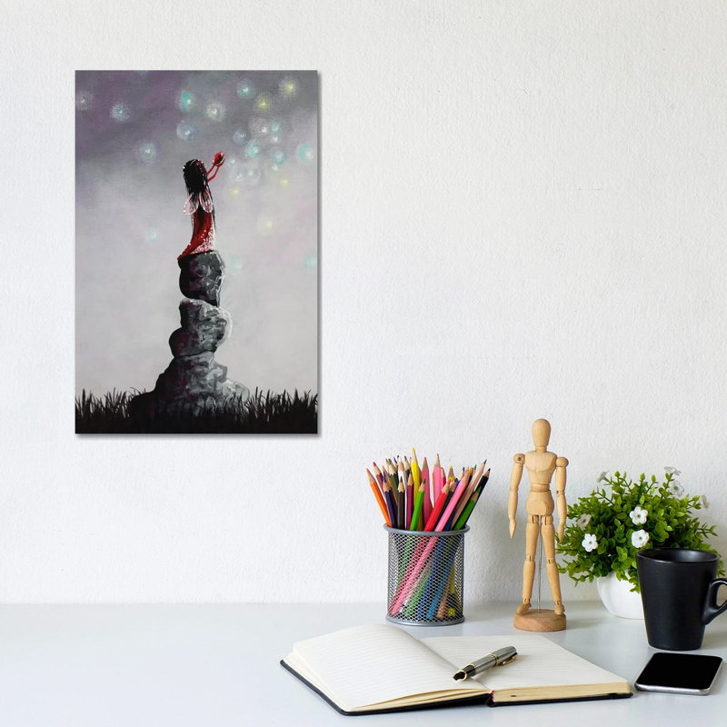 Little Garnet Fairy - Print on Canvas, 20.32 cm H x 30.48 cm W, Wrapped Canvas