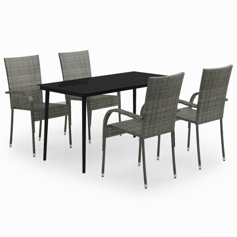 Adaleah 4 - Person Patio Dining Set with Rectangular Table, Grey