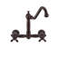 Robinet mural Vintage III Plus avec bec pivotant traditionnel et douchette latérale en laiton massif-55870697-93232840