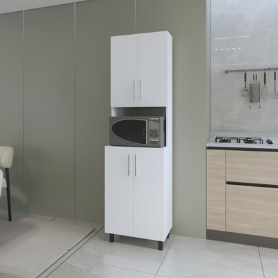 Garde-manger double avec rangement ouvert, armoire de rangement blanche | Idée de cadeau