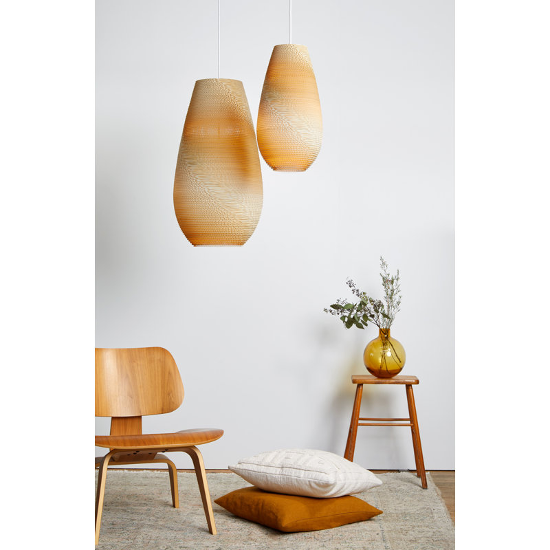 Luminaire suspendu Scraplights Drop 18 - blond, H 18 po x l 10 po x P 10 po, Blond