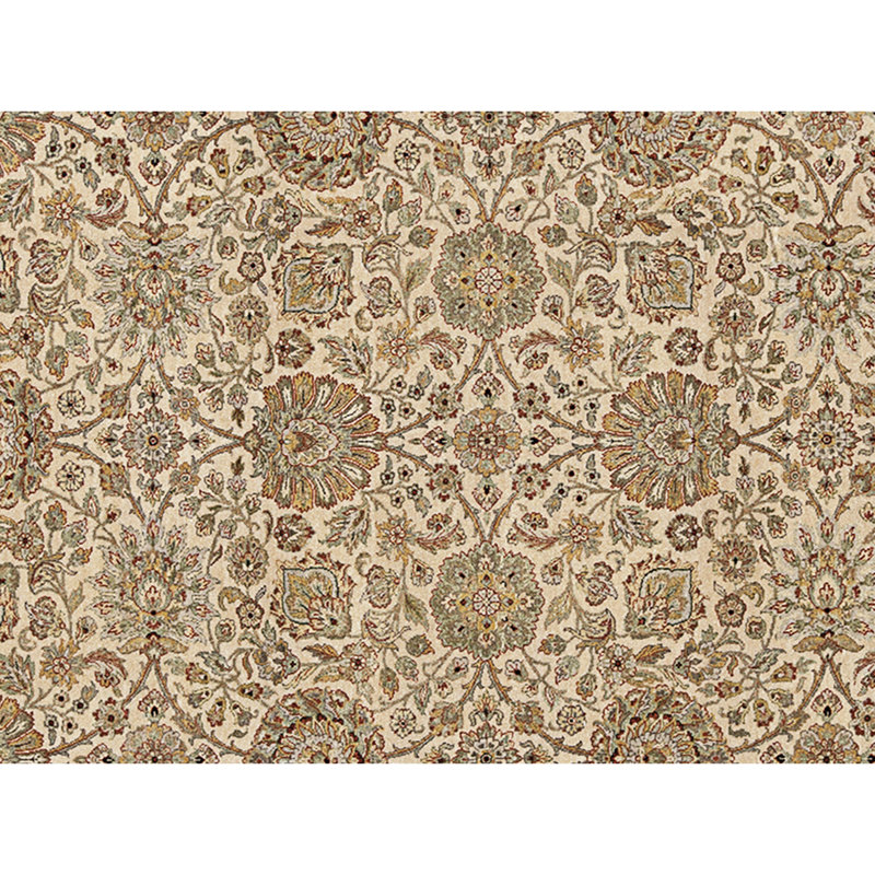 Tapis doré et ivoire de haute qualité noué à la main