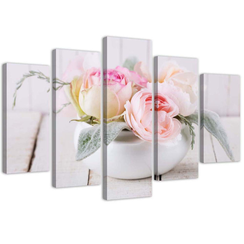 Rose Vase - 5 Piece Wrapped Canvas Print