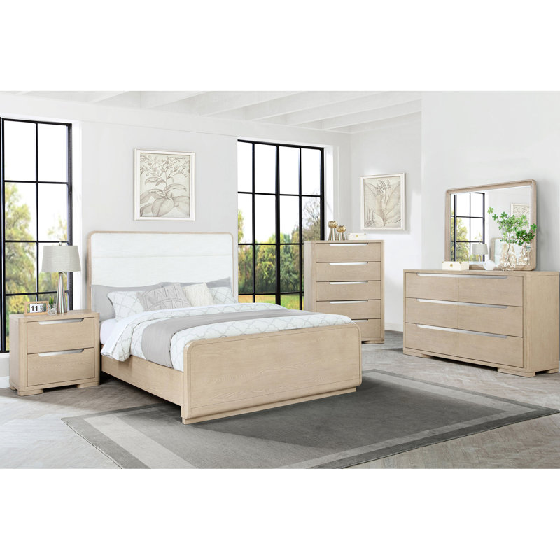 Table de chevet de chambre à coucher avec 2 tiroirs spacieux, finition, poignées en nickel brossé et système de cordon intégré 2 chevets de style contemporain, couleur, plateau doublé de feutre de gestion