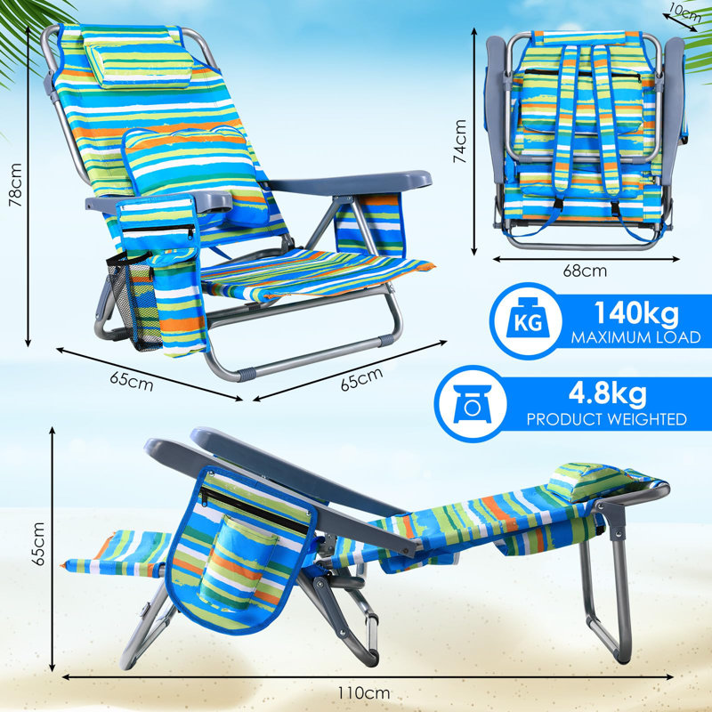 Folding Beach Chair, Green