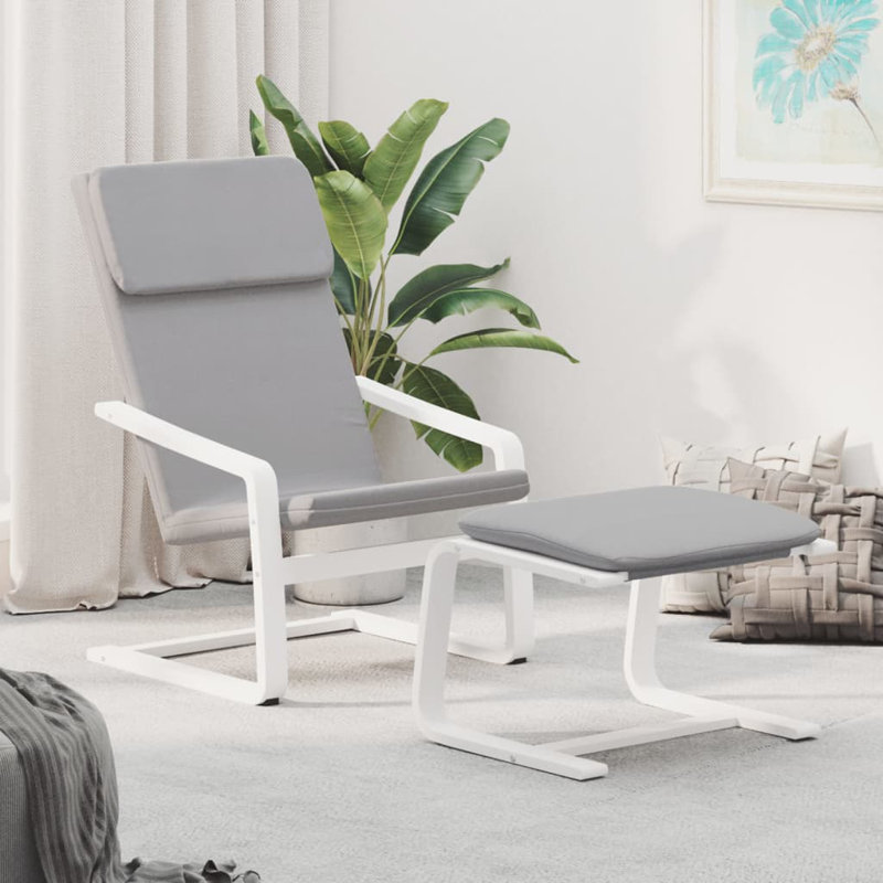 Fauteuil d'appoint vidaXL Chair, Blanc, 100 % polyester gris clair