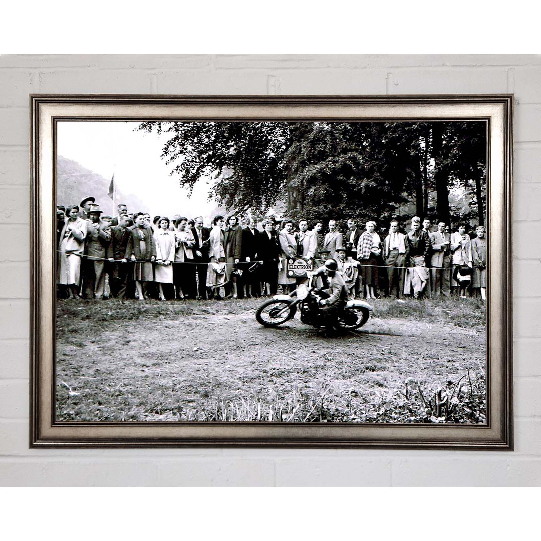 Vintage Motorcross Crowd - Einzelner Bilderrahmen Kunstdrucke