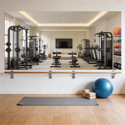 Home Gym Workout Mirror 72" L x 36" W-1pc Large Full Length Mounted Full Body Frameless Mirror for Workout, Yoga, Garage, Bedroom, Dance