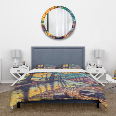 Green/Purple Microfiber Duvet Cover Set
