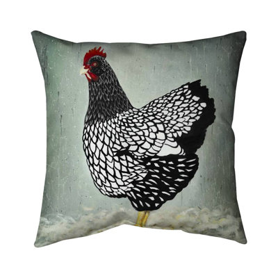 Wyandotte hen - 20"x20" Throw pillow cover - Poly twill - Print on demand