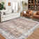 Oriental Machine Washable Rug with Rubber Backing for Living Room Vintage Non-Slip Dining Room Rug Easy-Cleaning Floor Carpet for Bedroom