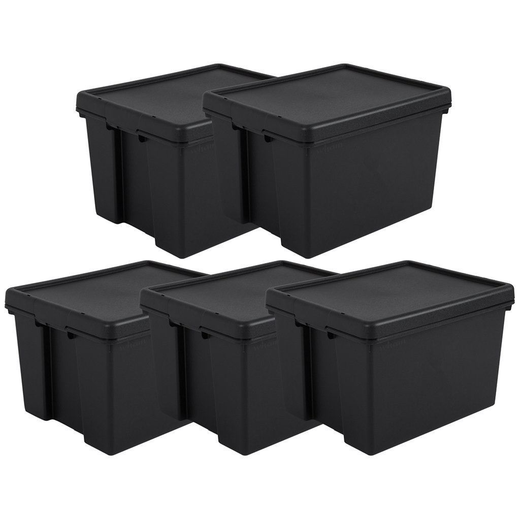 B&Q - Bam Upcycled Heavy Duty Black 45L Medium Plastic Stackable Storage Box With Lid - Image 8