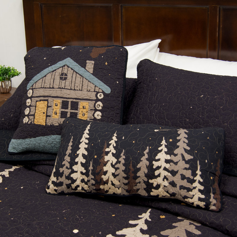 Moonlit Cabin Rectangular Cotton Decorative Pillow
