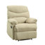 Fauteuil lounge électrique en microfibre beige