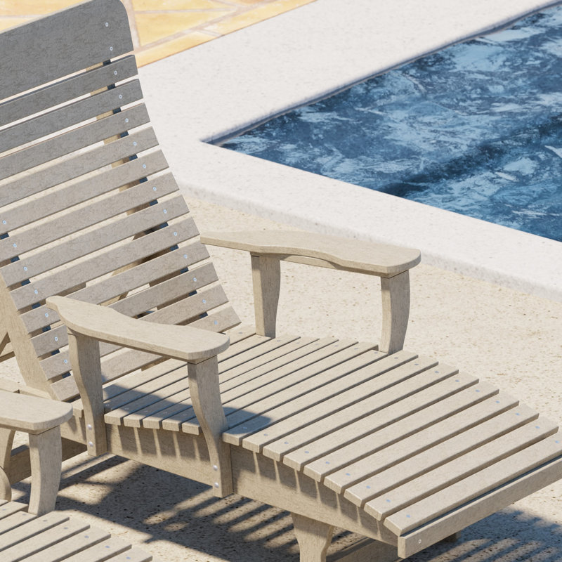 Signature Reclining Chaise Lounge, Weathered Wood