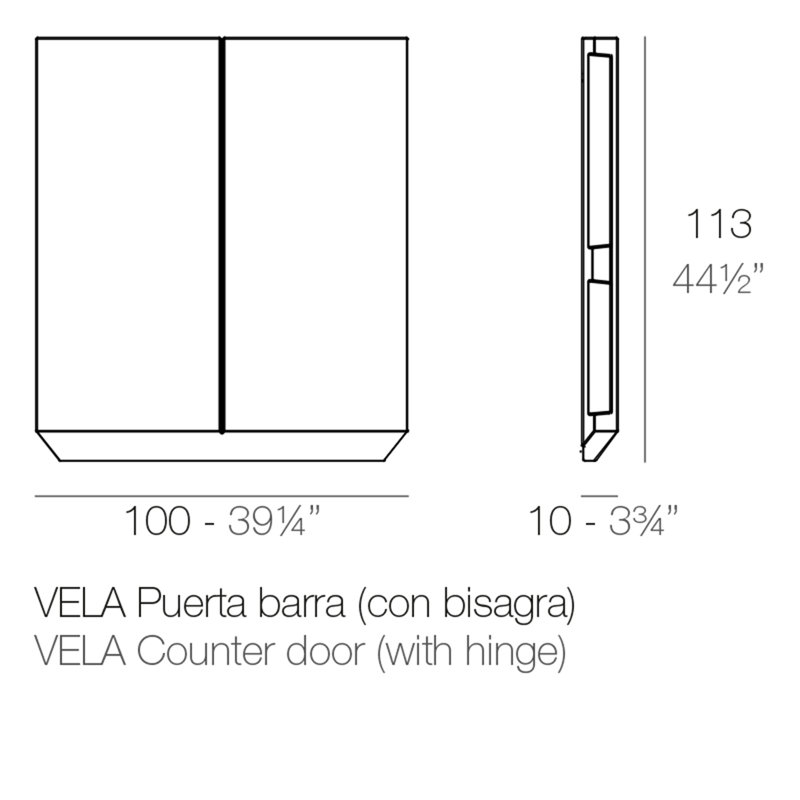 Vela - Bar Door - Basic - Ice, Black