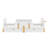 Bellemave Twin Size Platform Bed With Storage Drawers, Solid Wood Platform Bed Frame With Guardrail, Shelf And Hooks, No Box Spring Needed  ,white-1824554553-1824554552