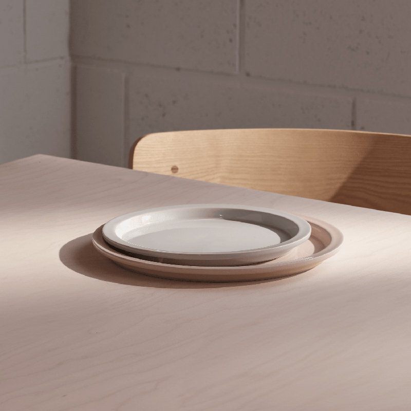 Stoneware Side Plate, Gloss Pale Gray